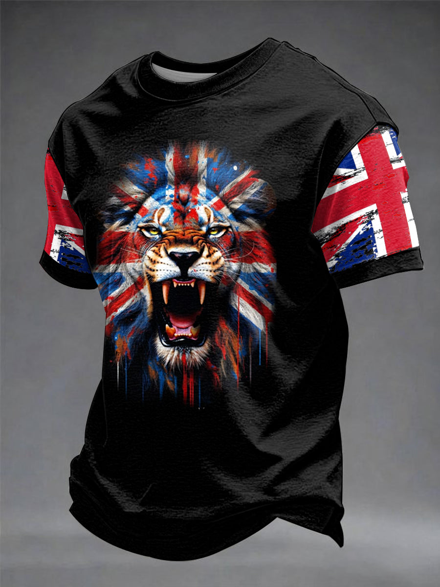 Men's Vintage British Lion Printed T-shirt
