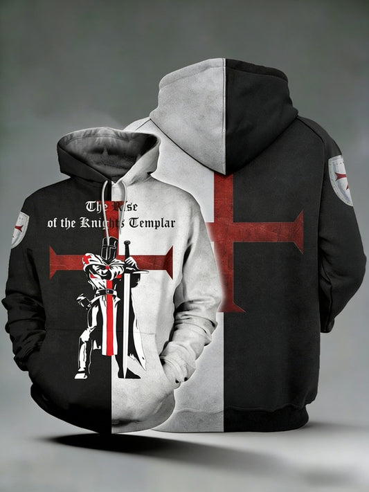 Men's  Retro St George's Day  Casual Hoodie Sweatshirt