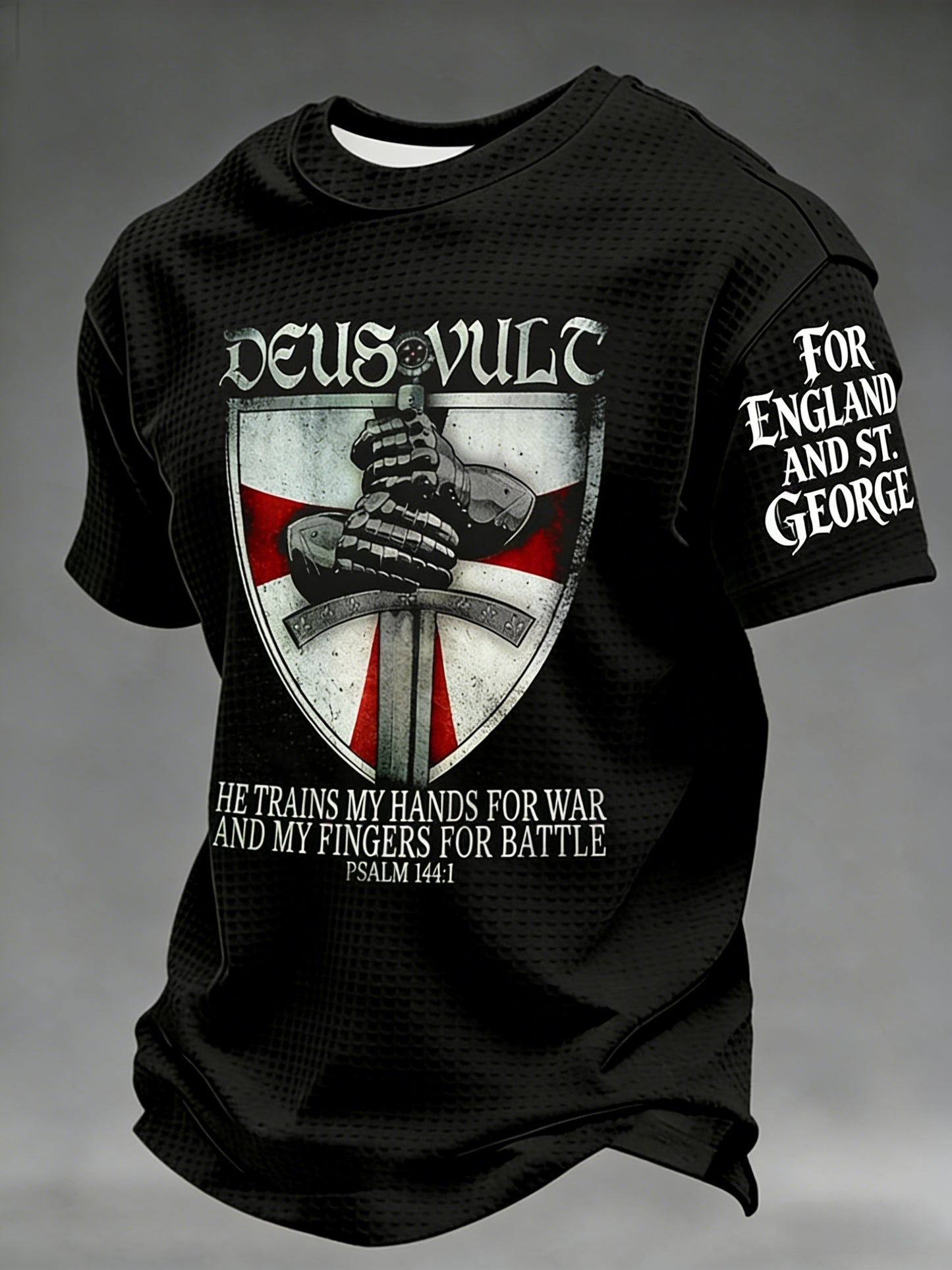 Retro St George's Day  Casual Waffle Short-Sleeve T-Shirt