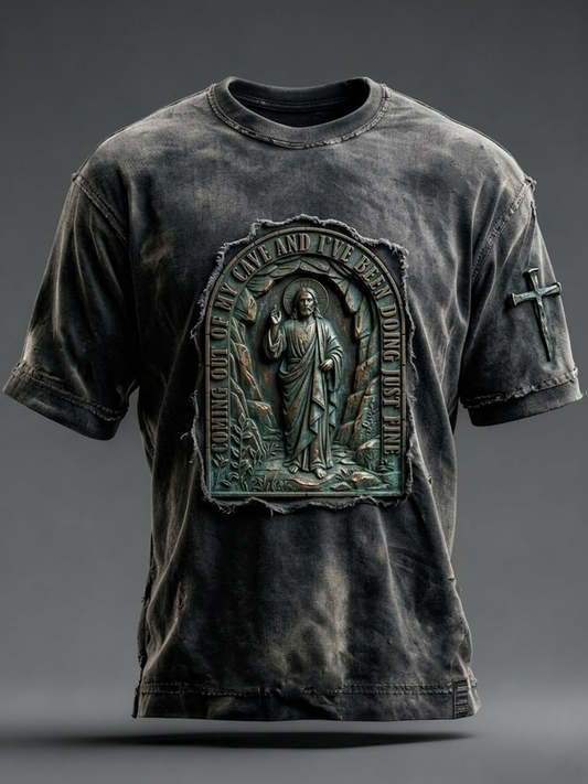 Men's Going Out Of My Cave And I've Been Doing Just Fine Short Sleeves T-shirt