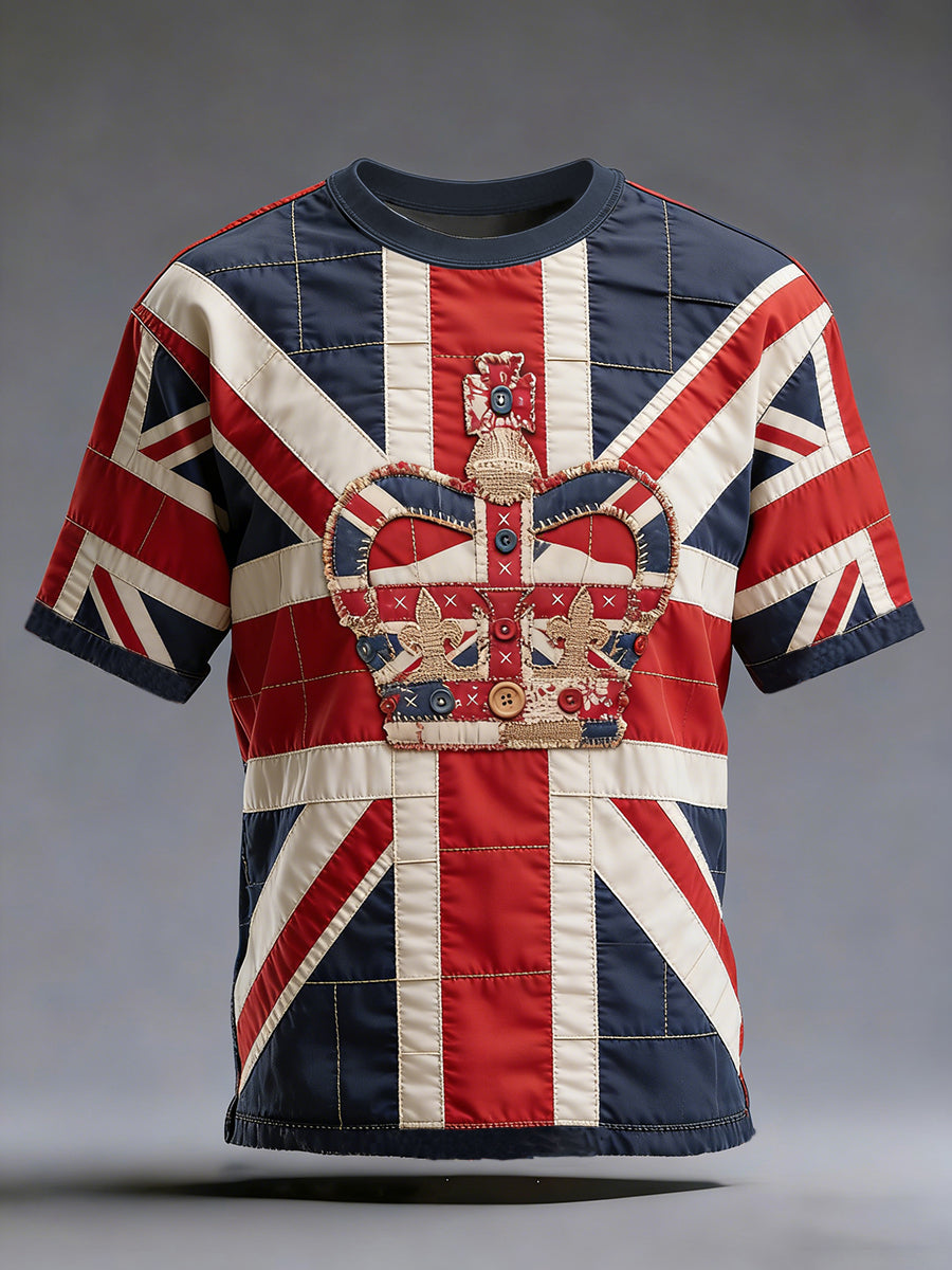 Men's UK Flag Art Printed  Short Sleeve T-shirt