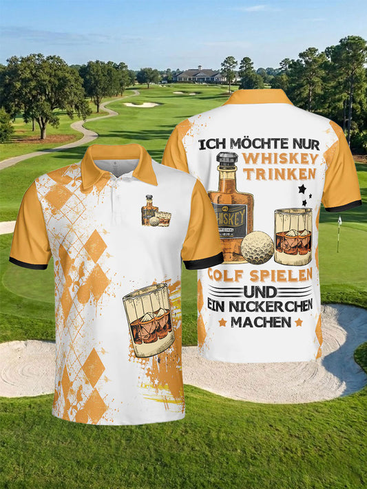 Men's Golf Whiskey Printed Shirt