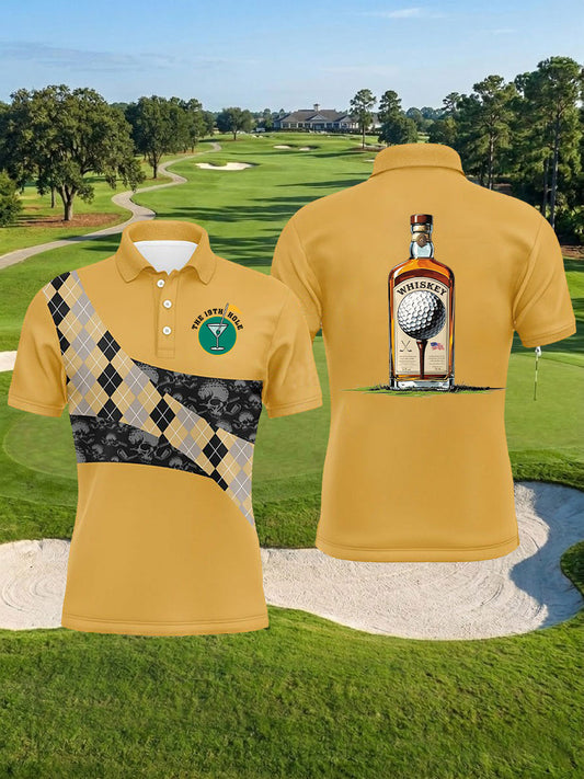 Men's The19th Hole Golf Whiskey Printed Shirt