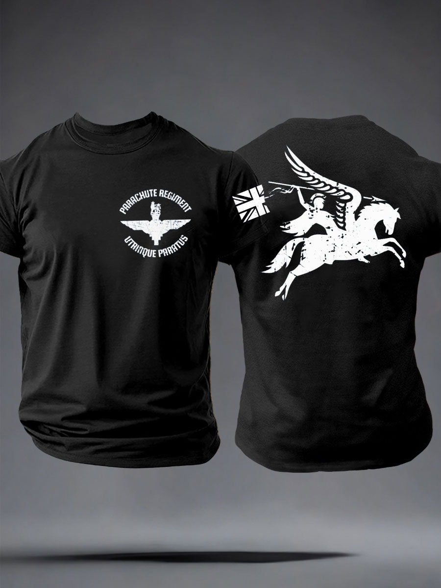 Men's Parachute Regiment British Army Pegasus imitation cotton short-sleeved T-shirt