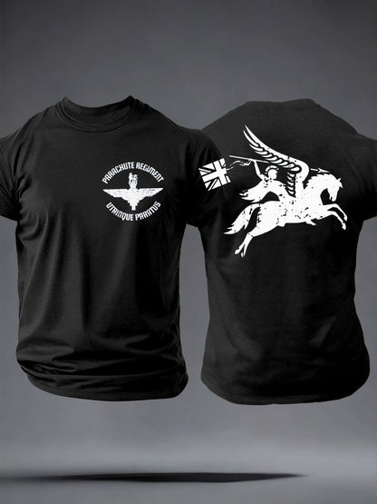 Men's Parachute Regiment British Army Pegasus imitation cotton short-sleeved T-shirt