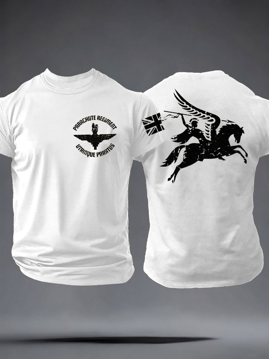 Men's Parachute Regiment British Army Pegasus imitation cotton short-sleeved T-shirt