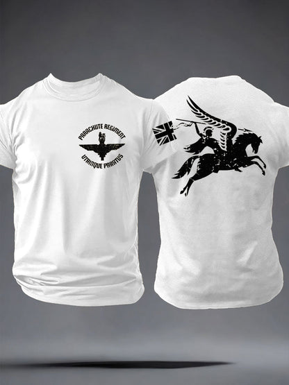 Men's Parachute Regiment British Army Pegasus imitation cotton short-sleeved T-shirt
