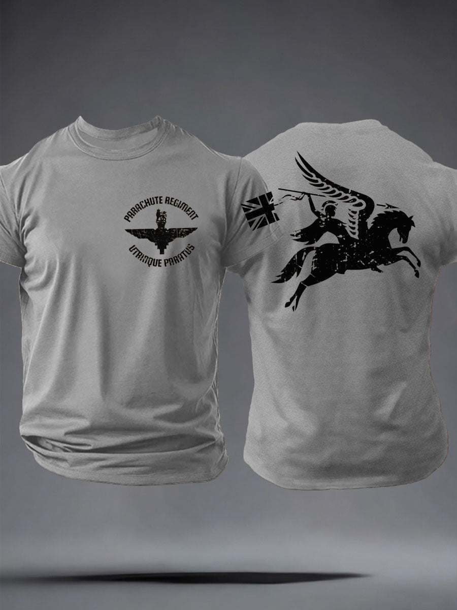 Men's Parachute Regiment British Army Pegasus imitation cotton short-sleeved T-shirt