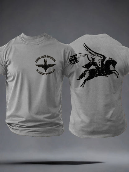 Men's Parachute Regiment British Army Pegasus imitation cotton short-sleeved T-shirt