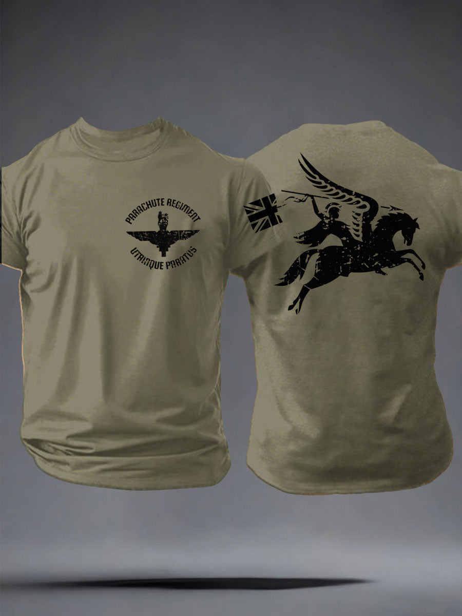 Men's Parachute Regiment British Army Pegasus imitation cotton short-sleeved T-shirt