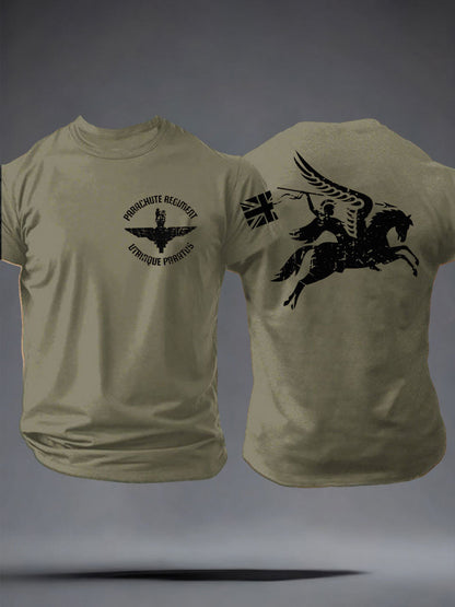 Men's Parachute Regiment British Army Pegasus imitation cotton short-sleeved T-shirt