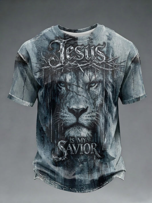 Men's Jesus Is My Savior Printed T-shirt