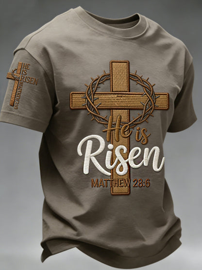 Men's He is Riser MATTHEW 28:6 short sleeves t-shirt
