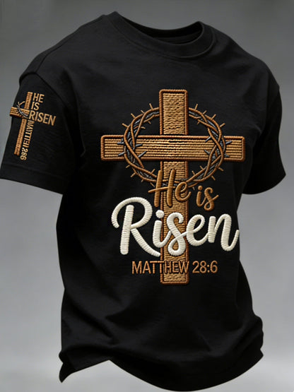 Men's He is Riser MATTHEW 28:6 short sleeves t-shirt