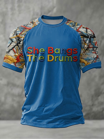 Men's Lemon Roses Music Lover Printed short sleeve t-shirt