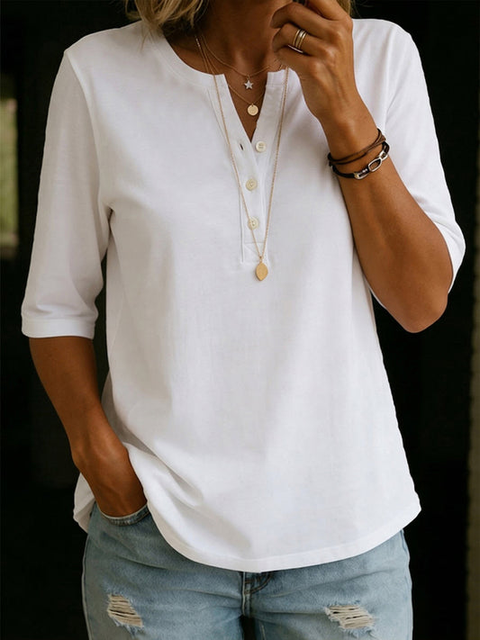 Women's Vintage Casual Henley Shirt