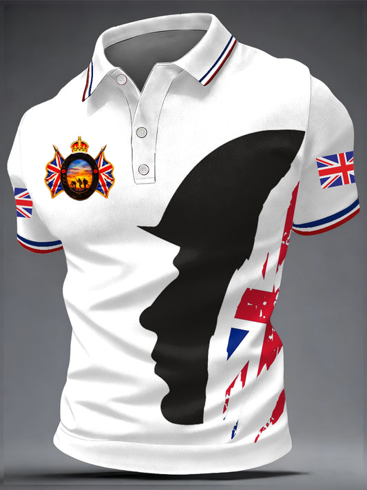 Men's Lest We Forget Print Casual Top
