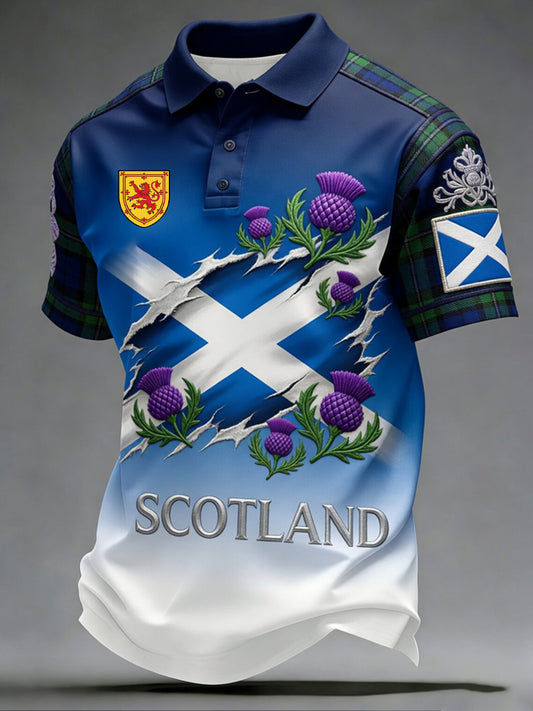 Retro Scottish Football Fan Art Print Casual Jersey