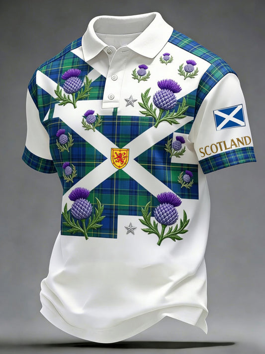 Retro Scottish Football Fan Art Print Casual Jersey