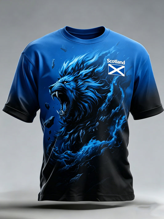Men's Scottish Football Match Cheer Art Print Fan T-Shirt