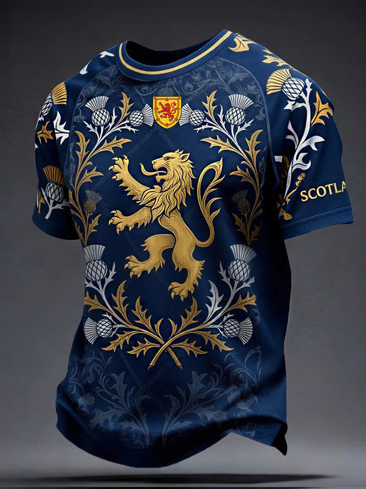 Retro Scottish Football Fan Art Print Casual Jersey