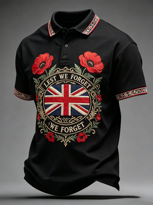 Men's Lest We Forget Print Casual Top