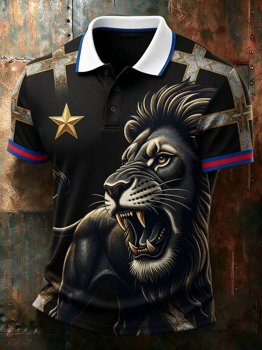 Retro British Football Fan Art Print Casual Polo Shirt