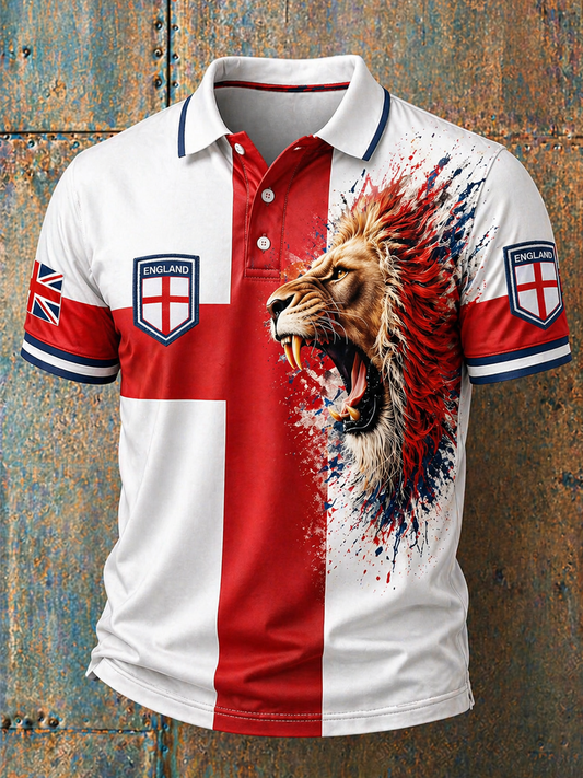 Men's England Lion Print polo shirt