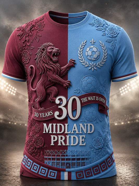 Men's Retro Football Fan Art Print Casual Jersey