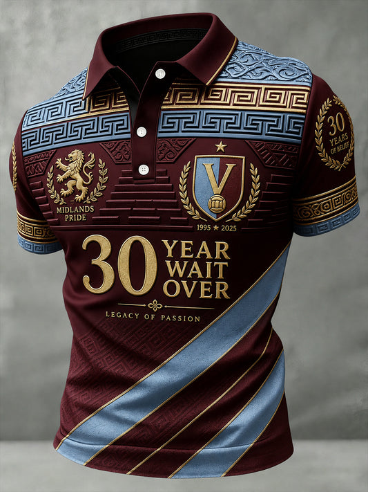 Men's Retro Football Fan Art Print Casual Jersey