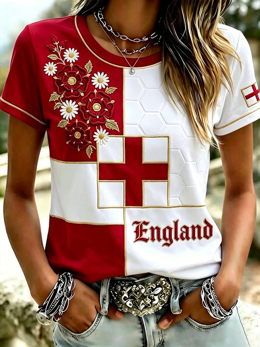 Women's England Football Short-Sleeved T-Shirt