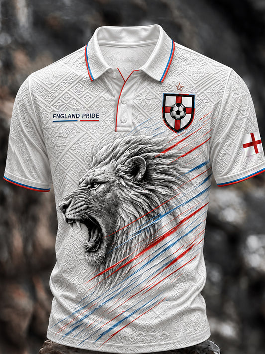 Retro England Football Fan Art Print Casual Jersey