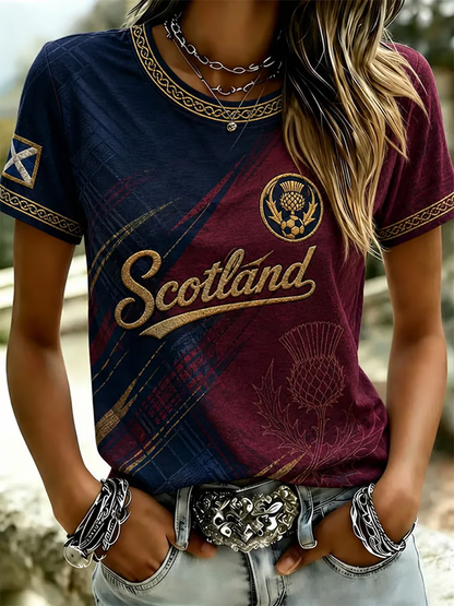 Women's UK Football Lover Scotland Printed short-sleeved T-shirt