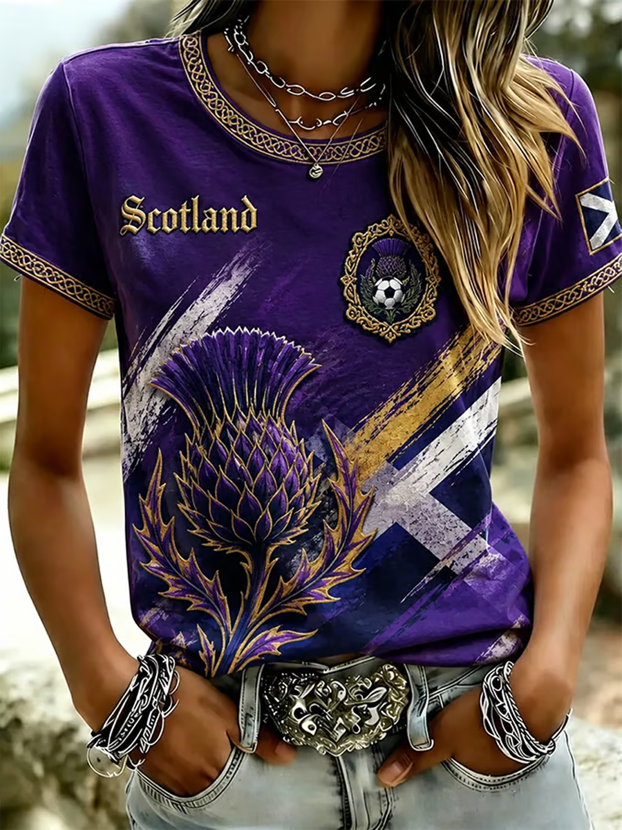 Women's UK Football Lover Scotland Printed short-sleeved T-shirt