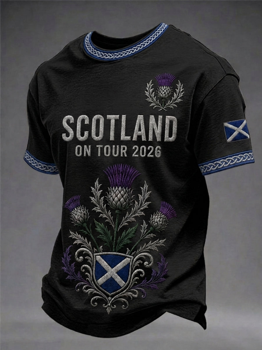 Men's Scotland Art Printed Short Sleeve T-shirt