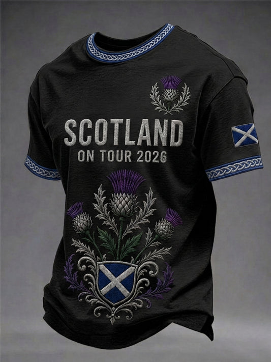 Men's Scotland Art Printed Short Sleeve T-shirt