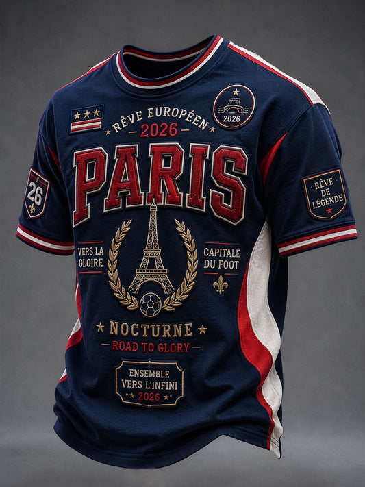 Men's Paris Football Short Sleeves T-shirt