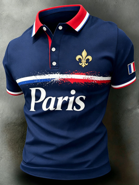 Men's Paris Saint-Germain Football Match Support Art Print Polo