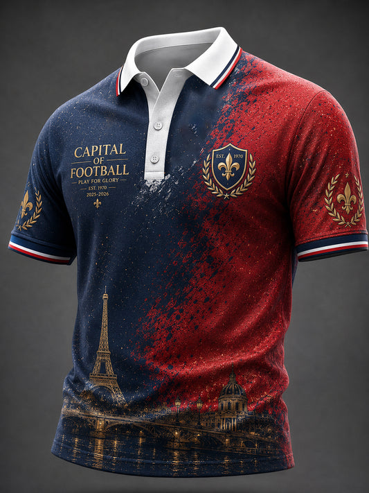 Men's Paris Football Print Casual Top