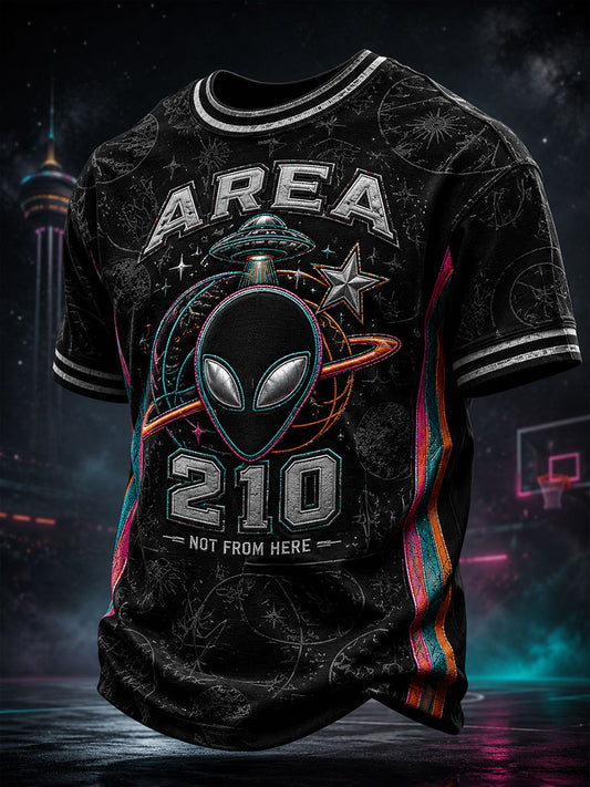 Men's Alien Art Basketball Lover Printed T-shirt