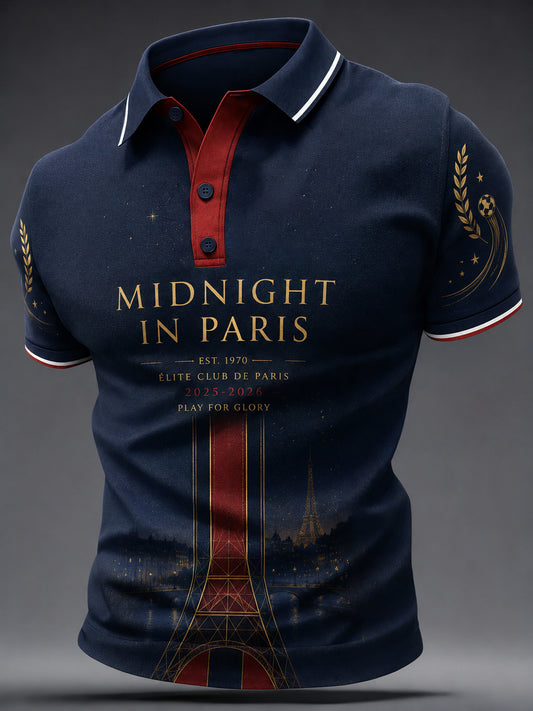 Men's Paris Football Print Casual Top