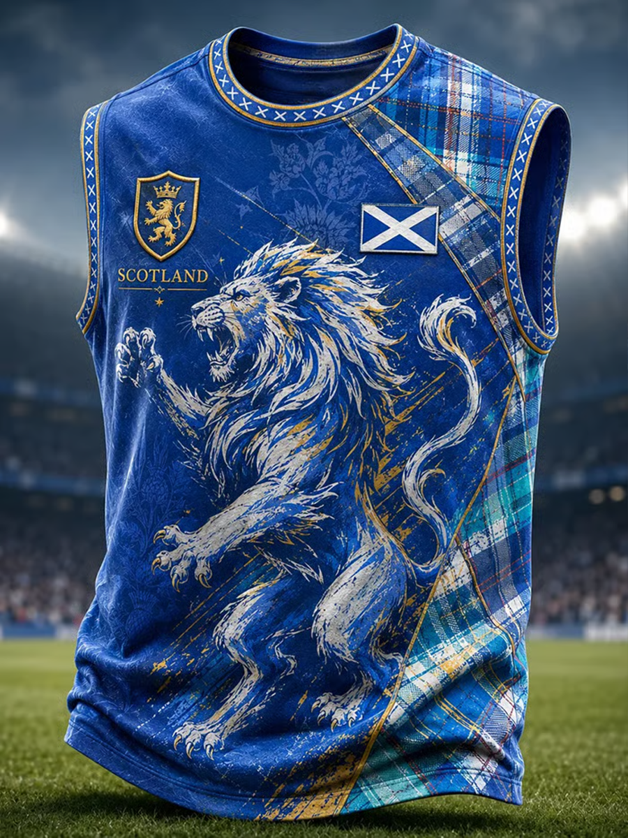Men's UK Football Lover Scotland Printed Casual Tank Top