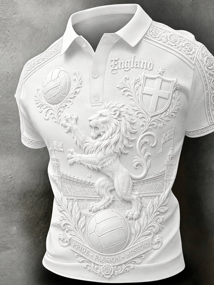 Retro England Football Fan Art Print Casual Jersey