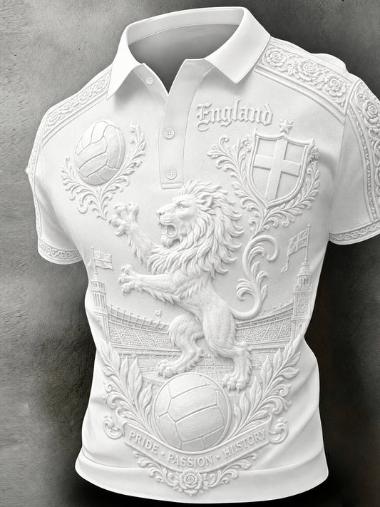 Retro England Football Fan Art Print Casual Jersey