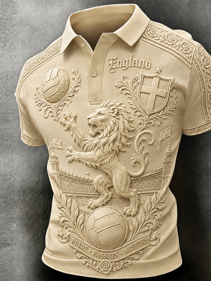 Retro England Football Fan Art Print Casual Jersey