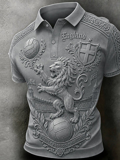 Retro England Football Fan Art Print Casual Jersey