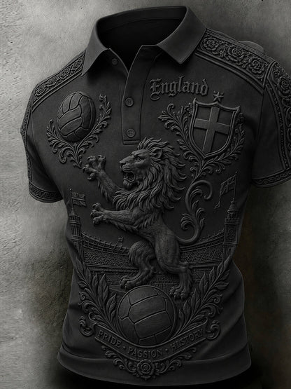 Retro England Football Fan Art Print Casual Jersey