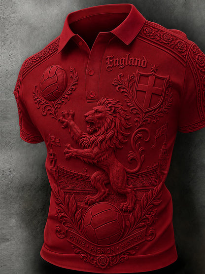 Retro England Football Fan Art Print Casual Jersey