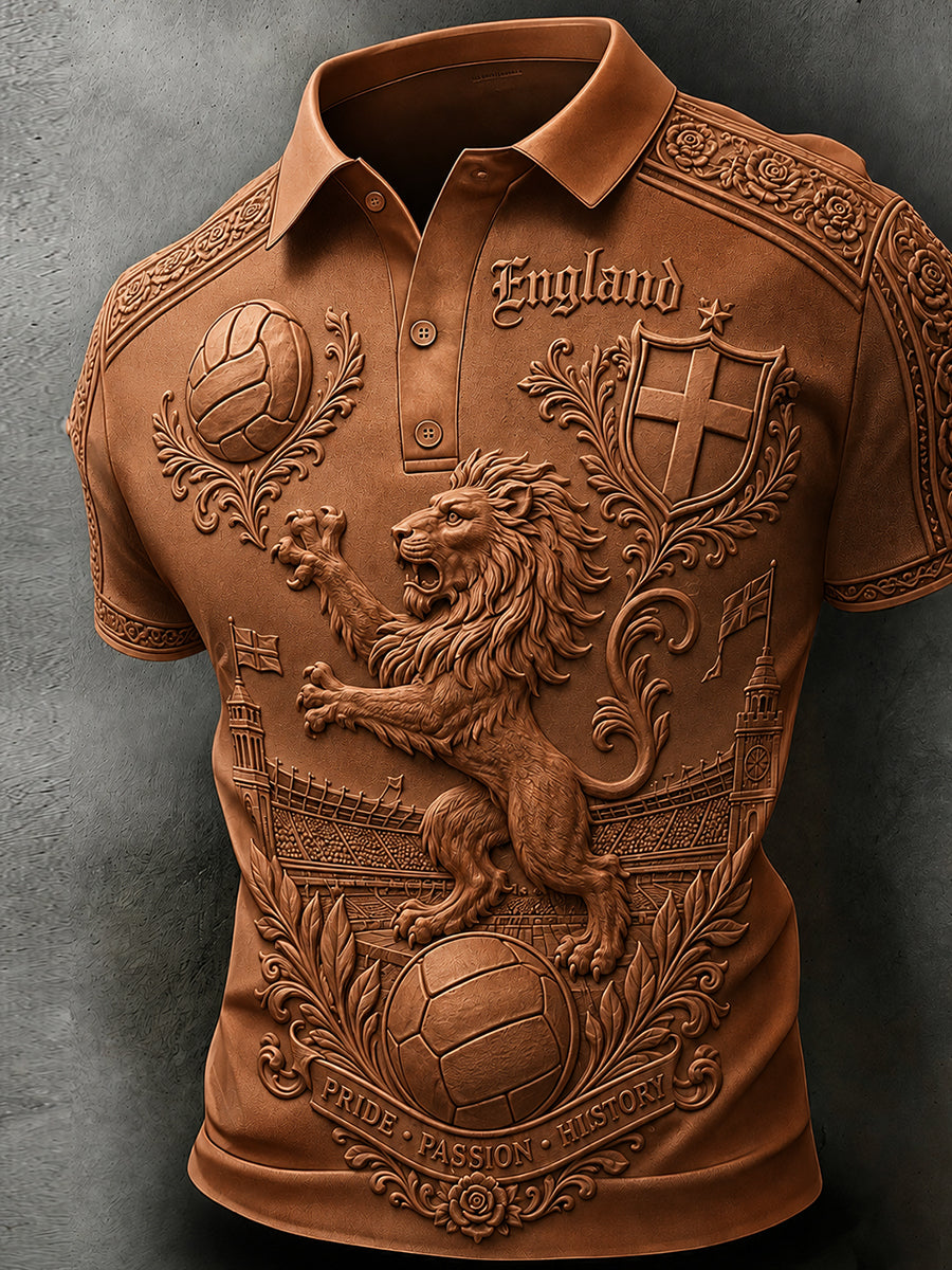 Retro England Football Fan Art Print Casual Jersey