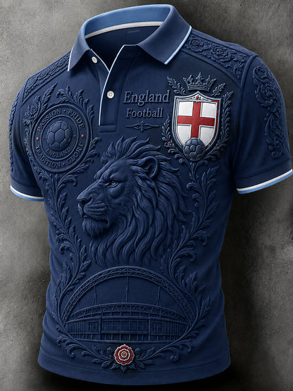 Retro England Football Fan Art Print Casual Jersey